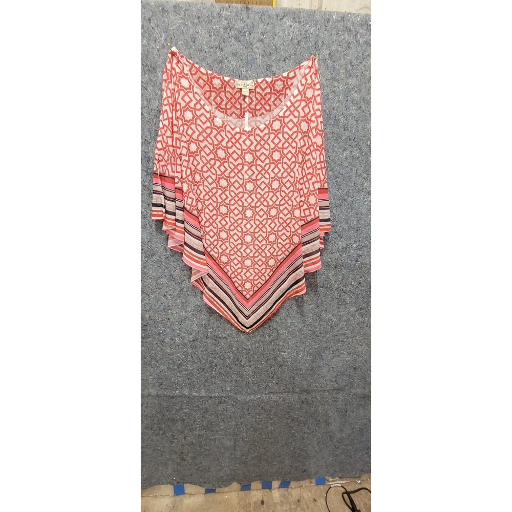 Live And Let Live Short Cover Up Red & White Poncho Bandana Style